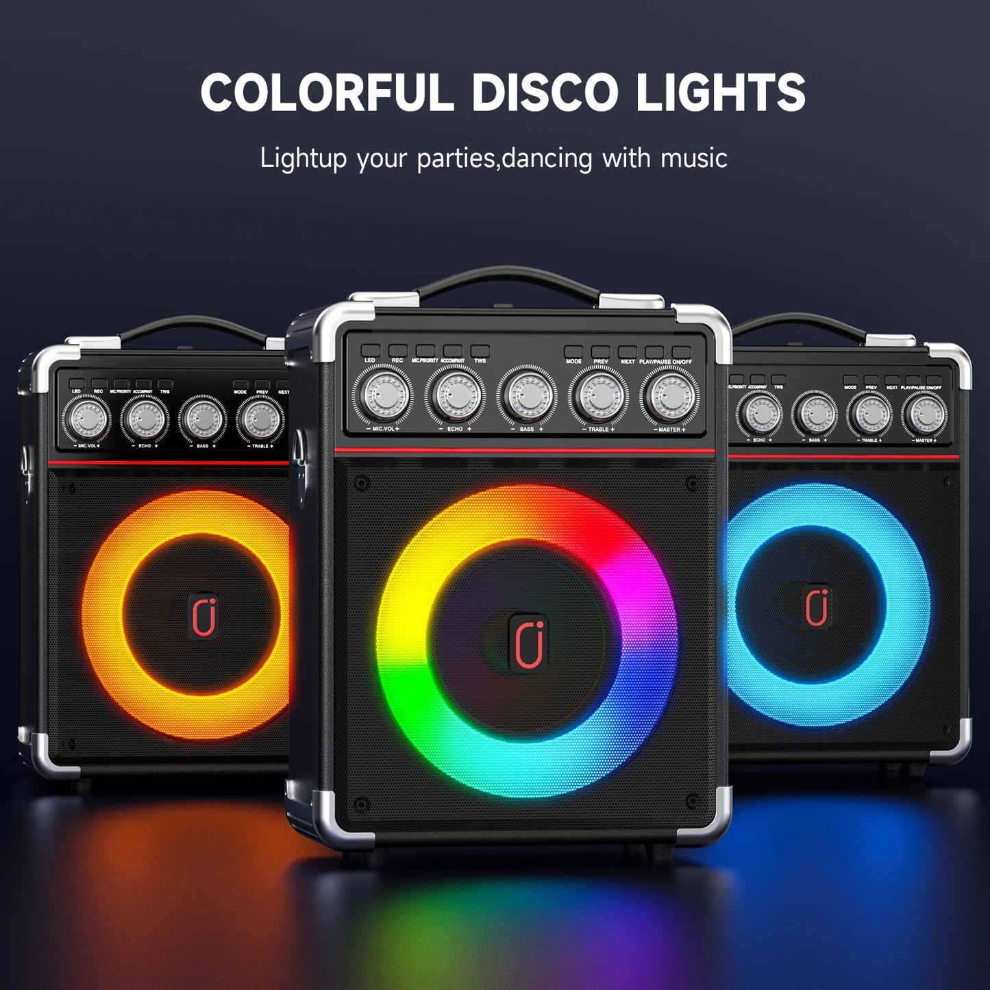 Karaoke Speaker, Bluetooth Speaker with 2 Microphones