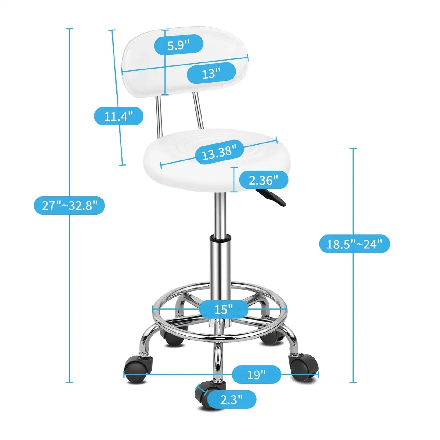Swivel Salon Stool Chair with Backrest