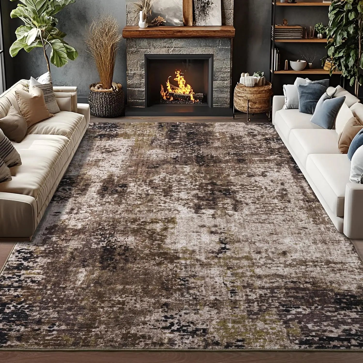 Living Room Area Rugs Soft Large Modern Abstract