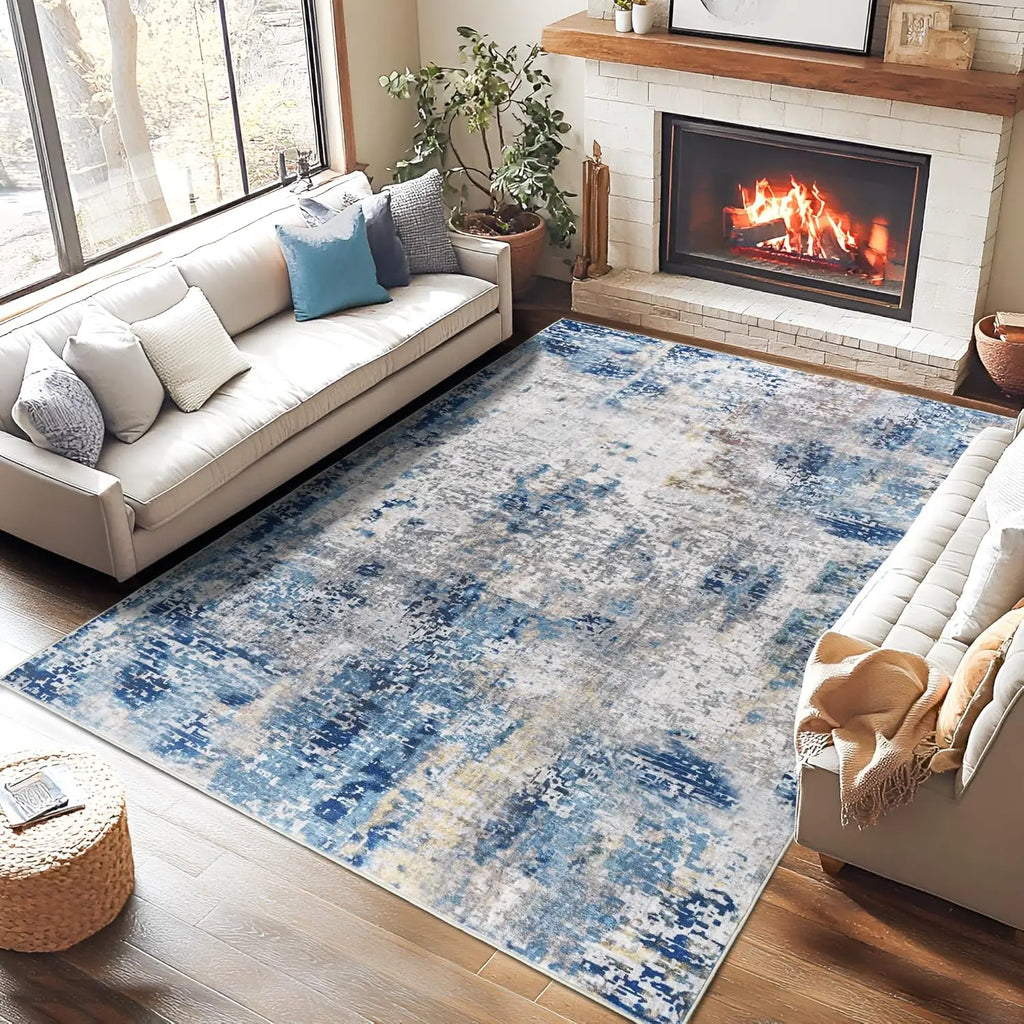 Living Room Area Rugs Soft Large Modern Abstract