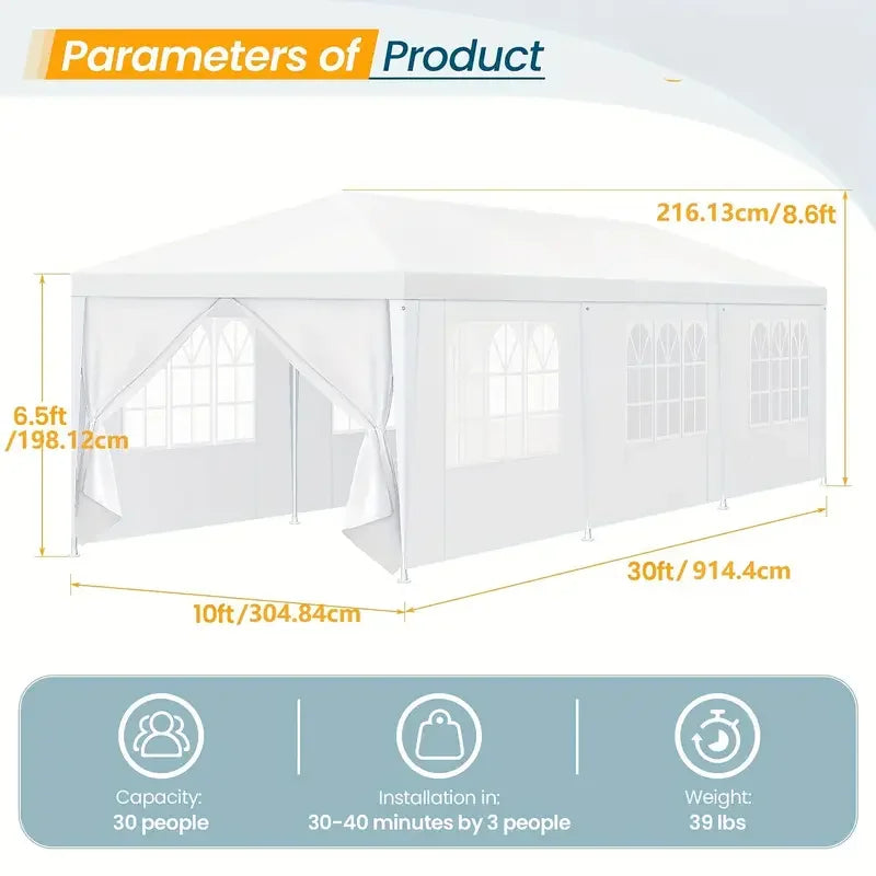 Party Tent Outdoor Canopy Tent with Removable Sidewalls