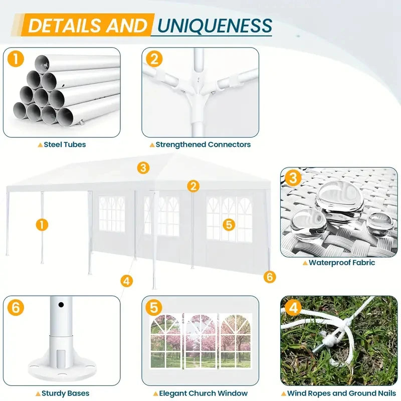 Party Tent Outdoor Canopy Tent with Removable Sidewalls