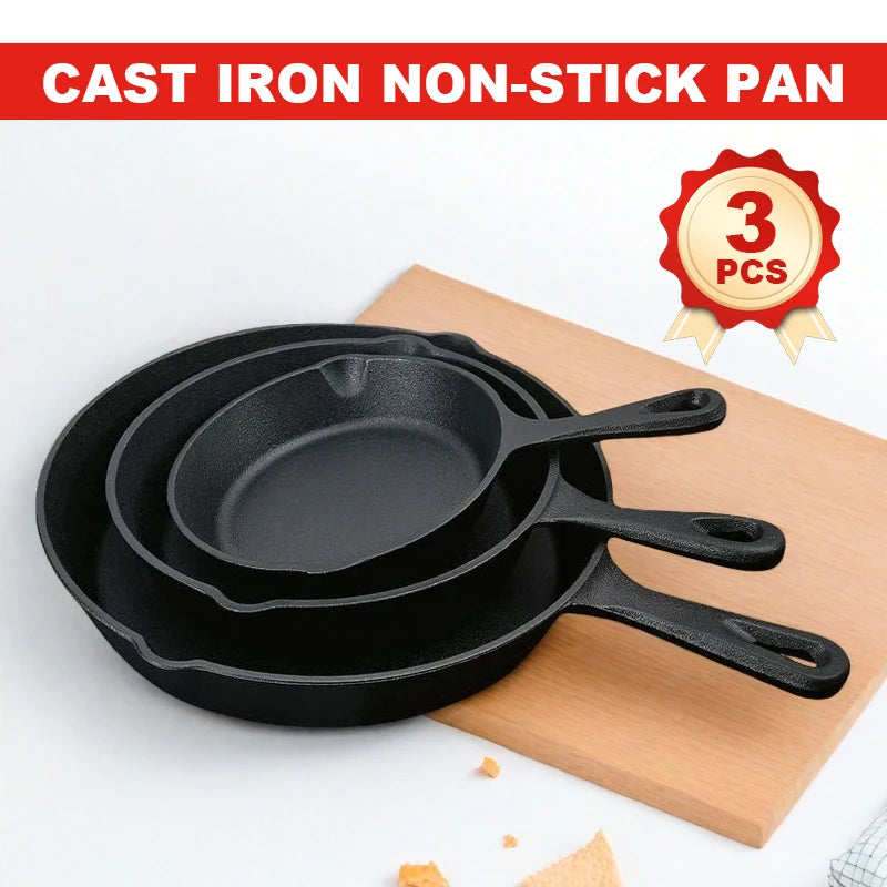 "3-piece cast iron cookware set
