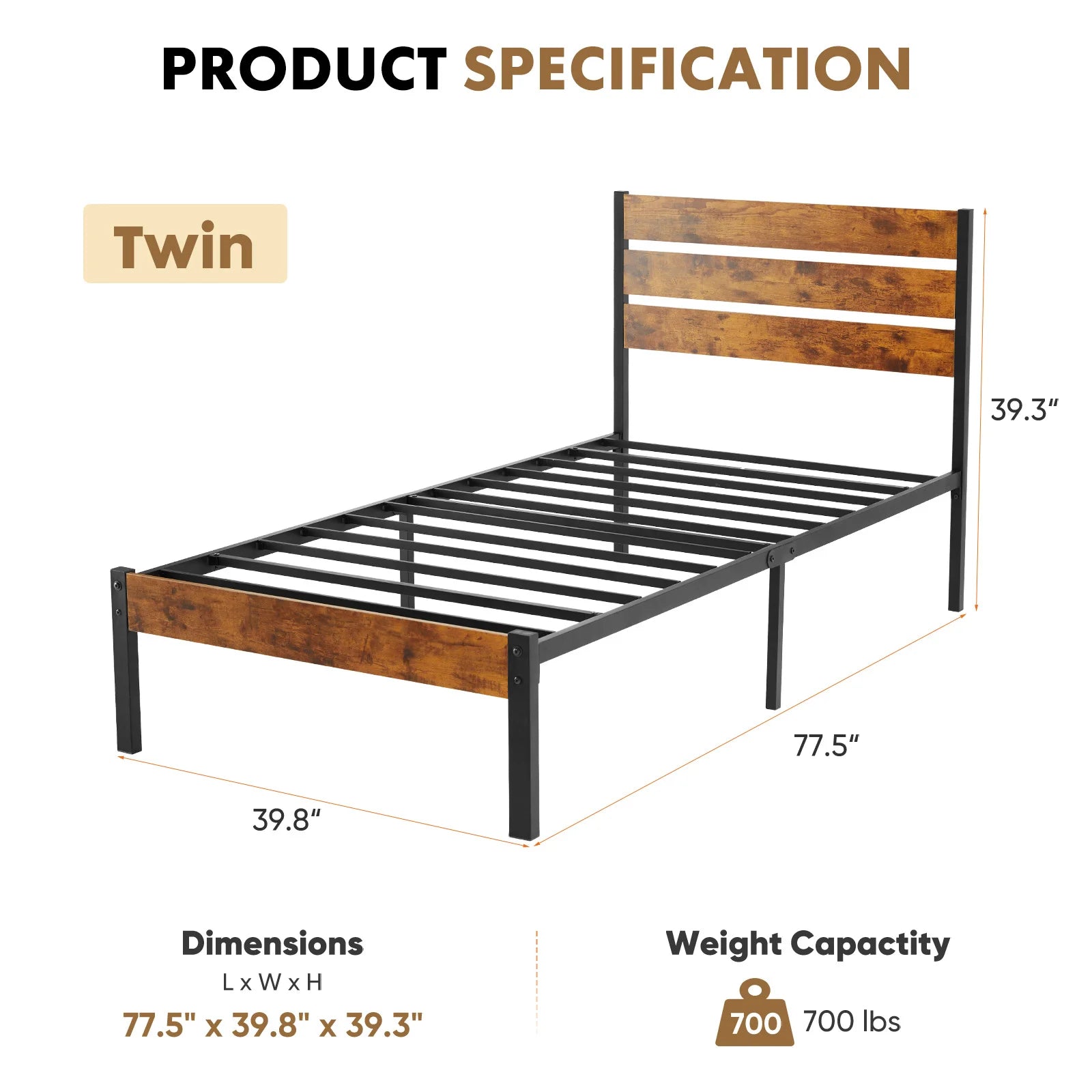 Queen Size Metal Platform Bed Frame