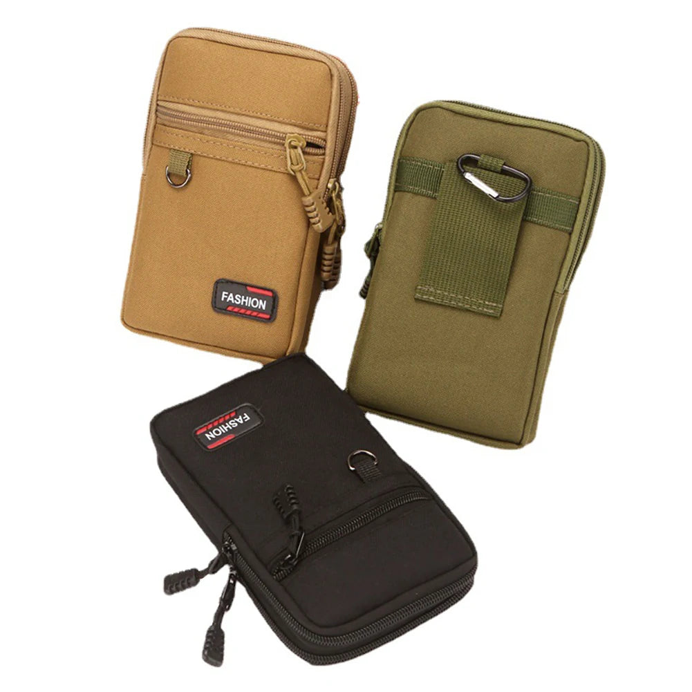 7 Inch Phone Pouch Belt Waist Bag Portable Men Coin Phone Organizer Bag Nylon Wear-resistant for Outdoor Camping Hunting