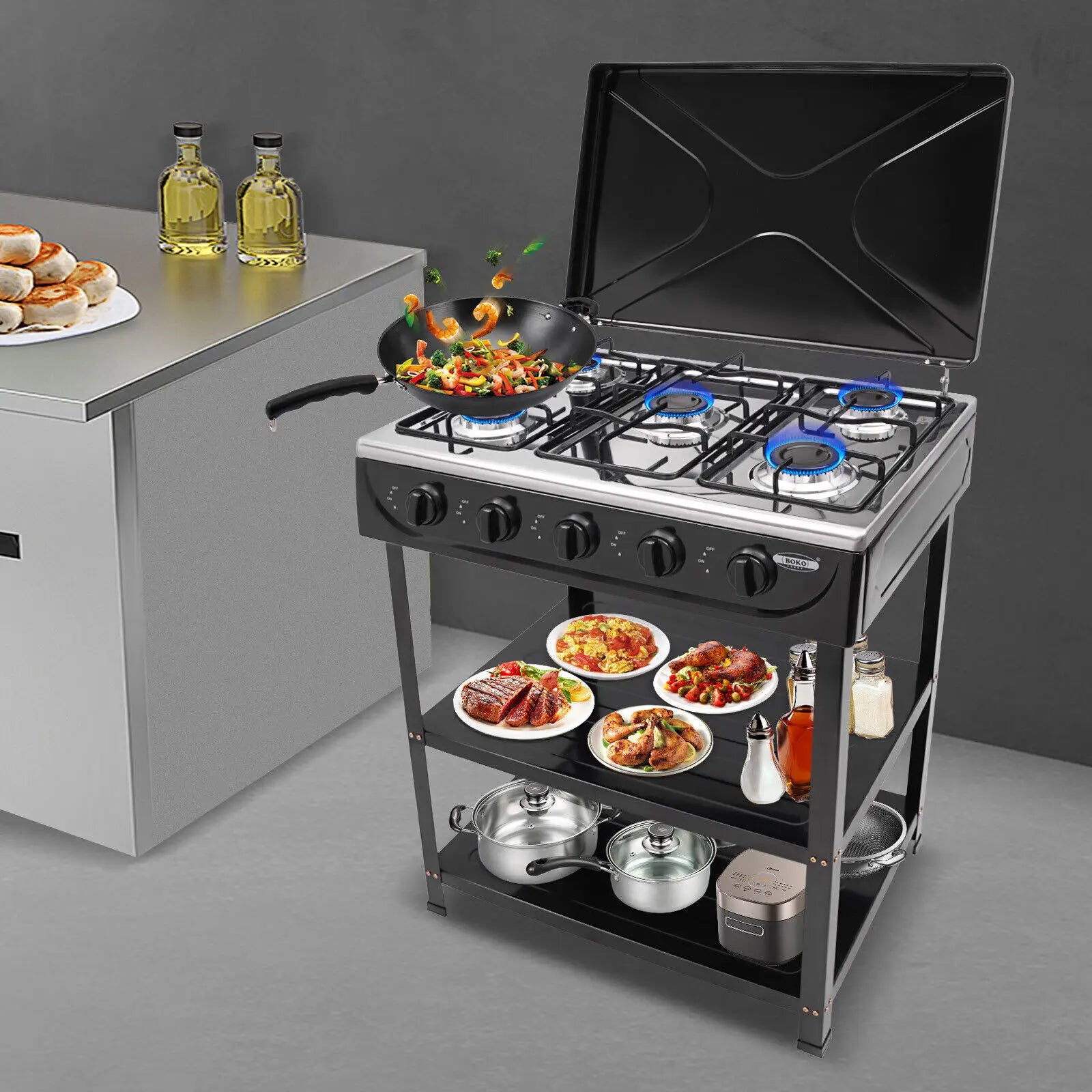 5-Burner Gas Stove Outdoor