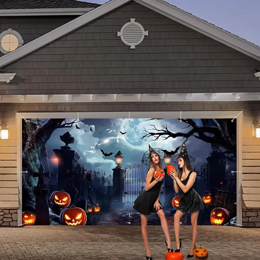 Halloween Garage Door Banner Large