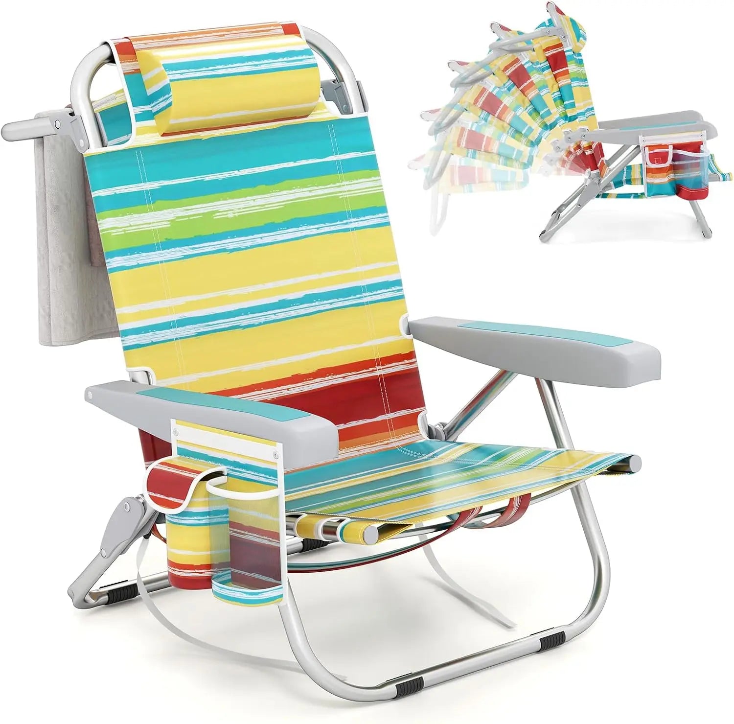 Deluxe 3-in-1 Reclining Beach Chair