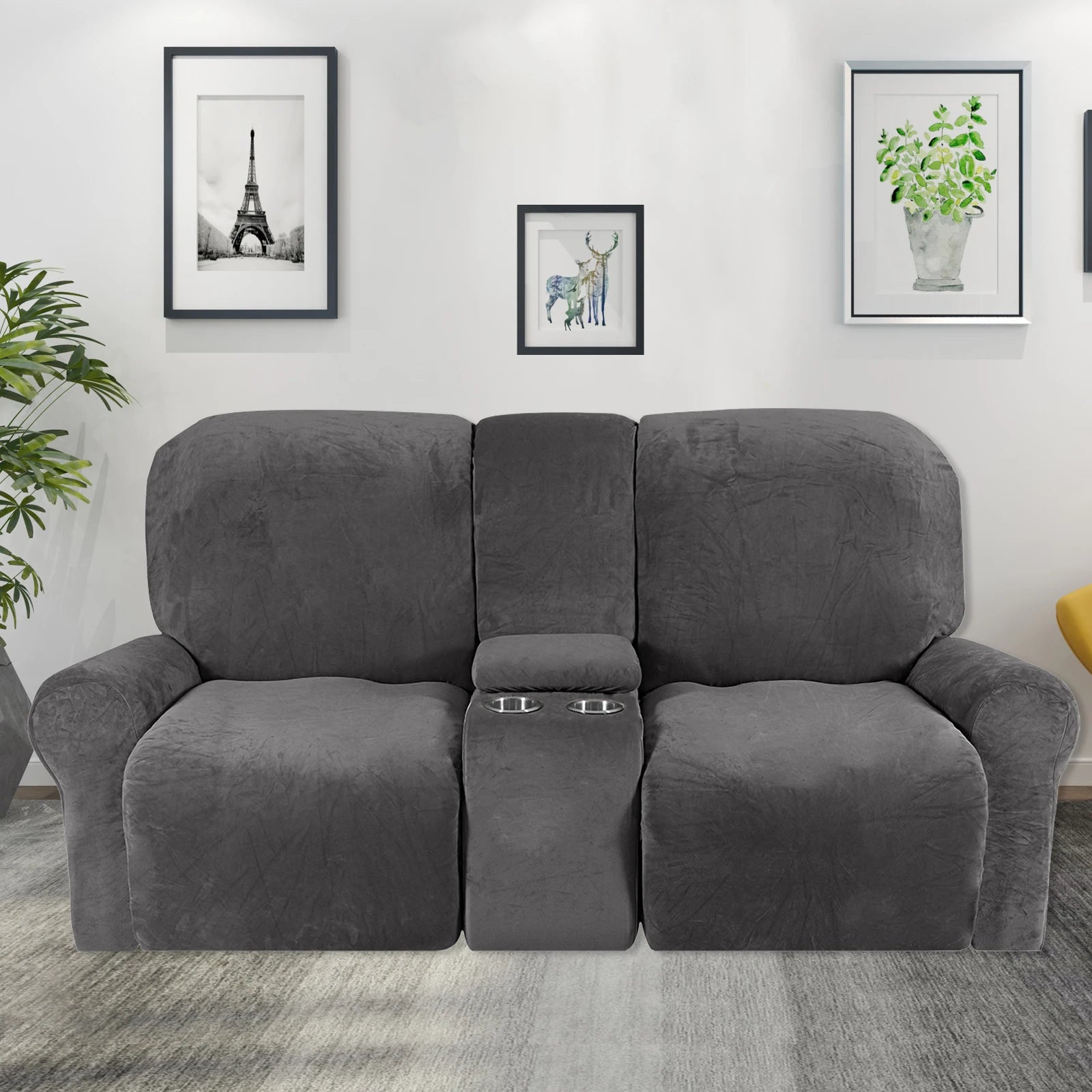 Recliner 2 Seater Sofa Covers with Cup Holders