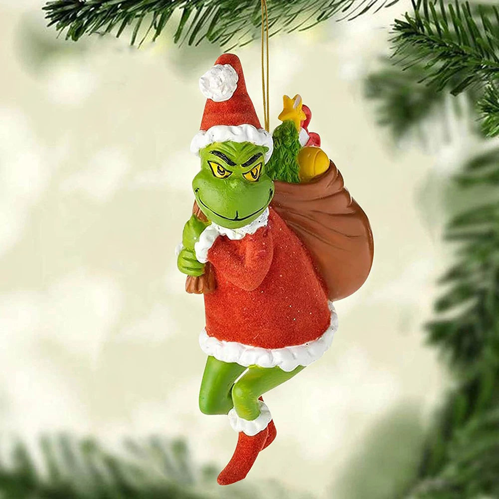 18Pcs 2D Acrylic Christmas Tree Green Monsters