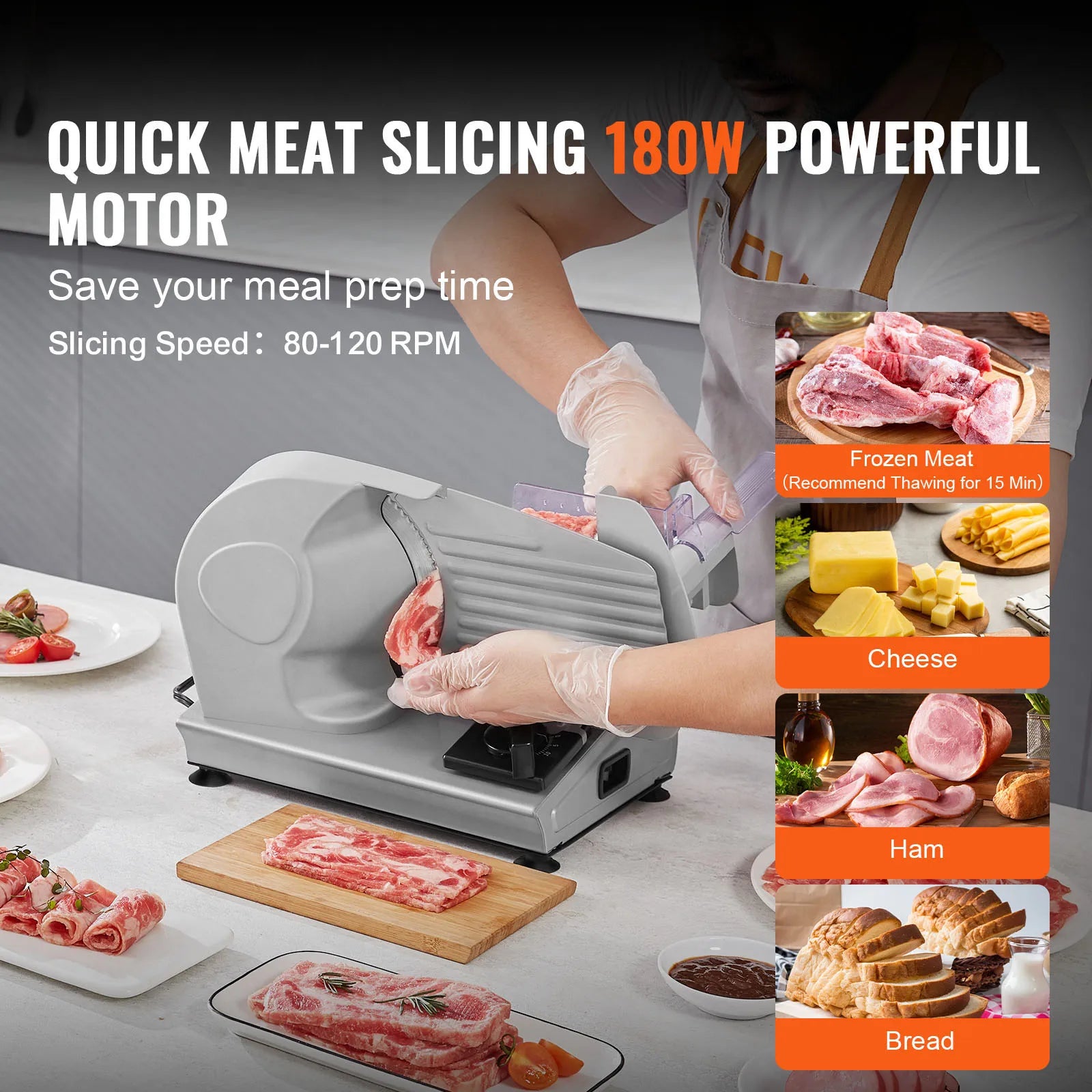 Electric Deli Food Slicer  Stainless Steel Blade