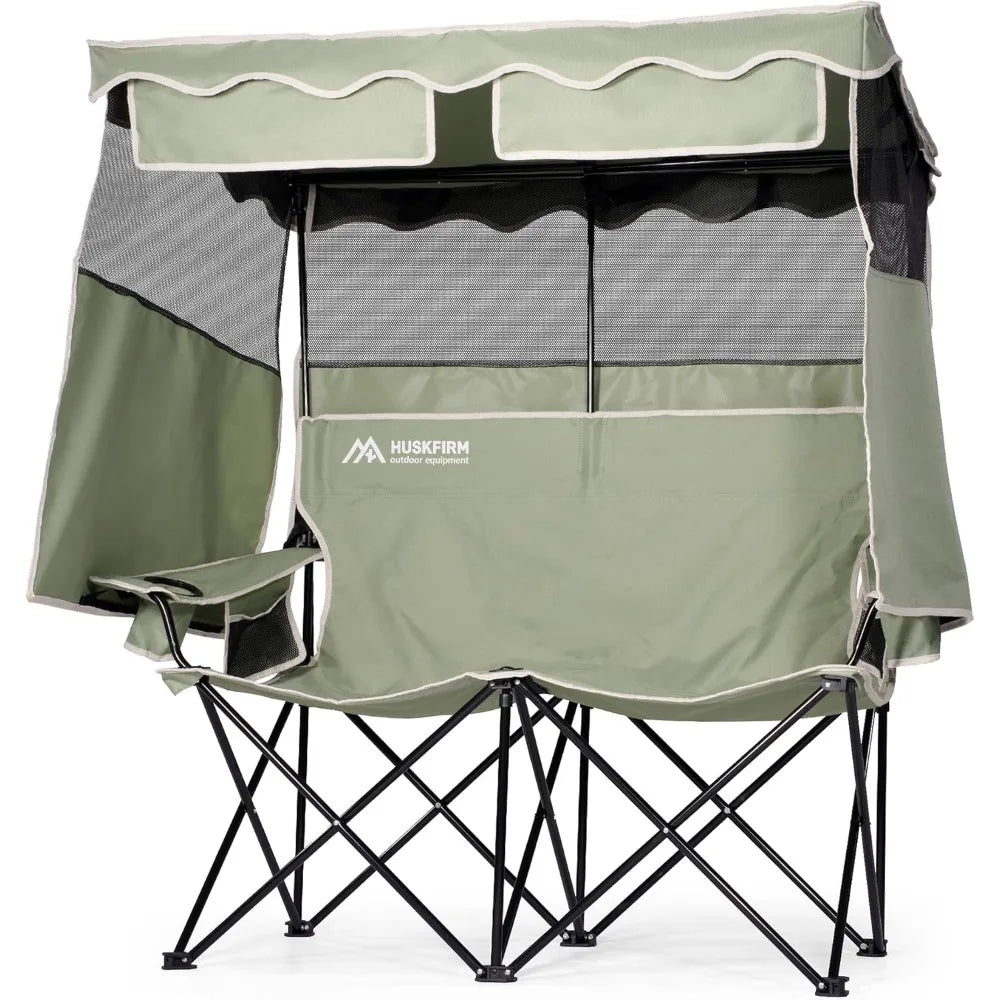 Double Beach Chair With Canopy Shade
