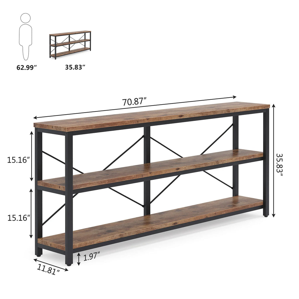 3-Tier Console Table, 70.9"