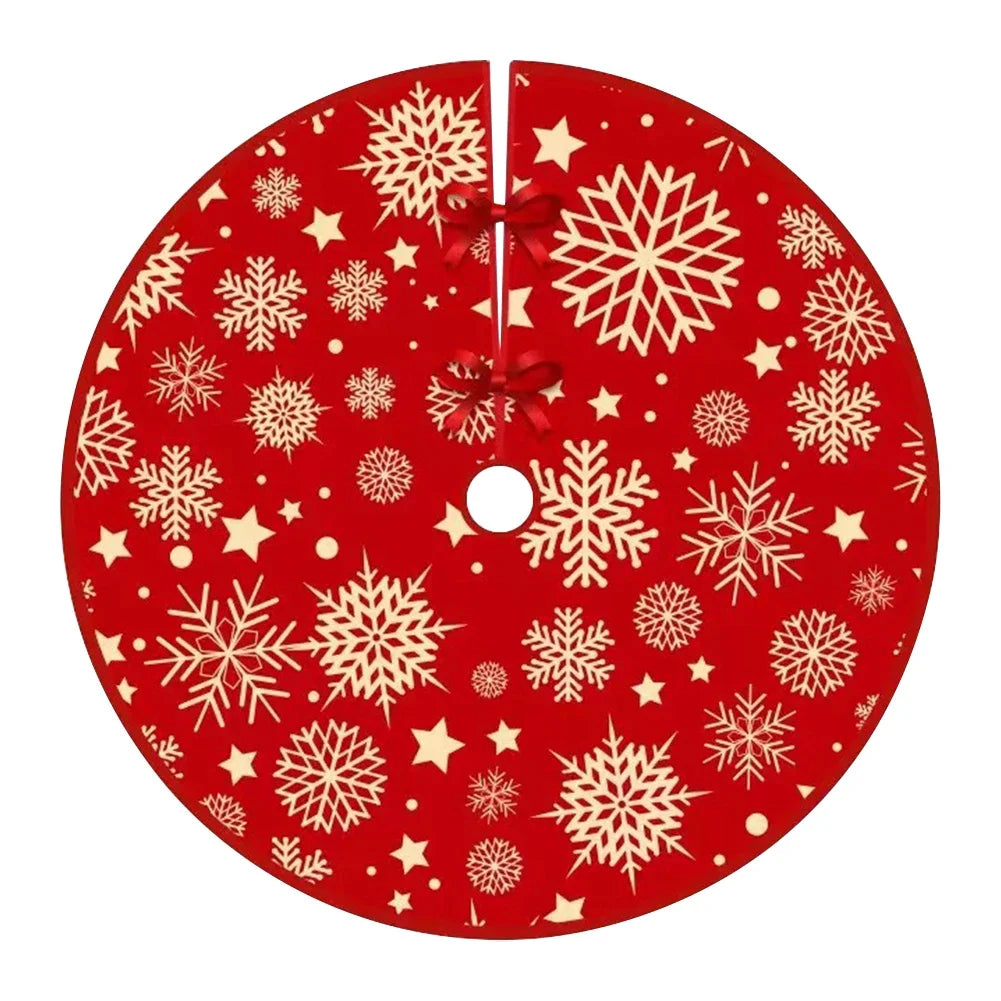 35.4inch Christmas Tree Skirts Snowflake Pattern