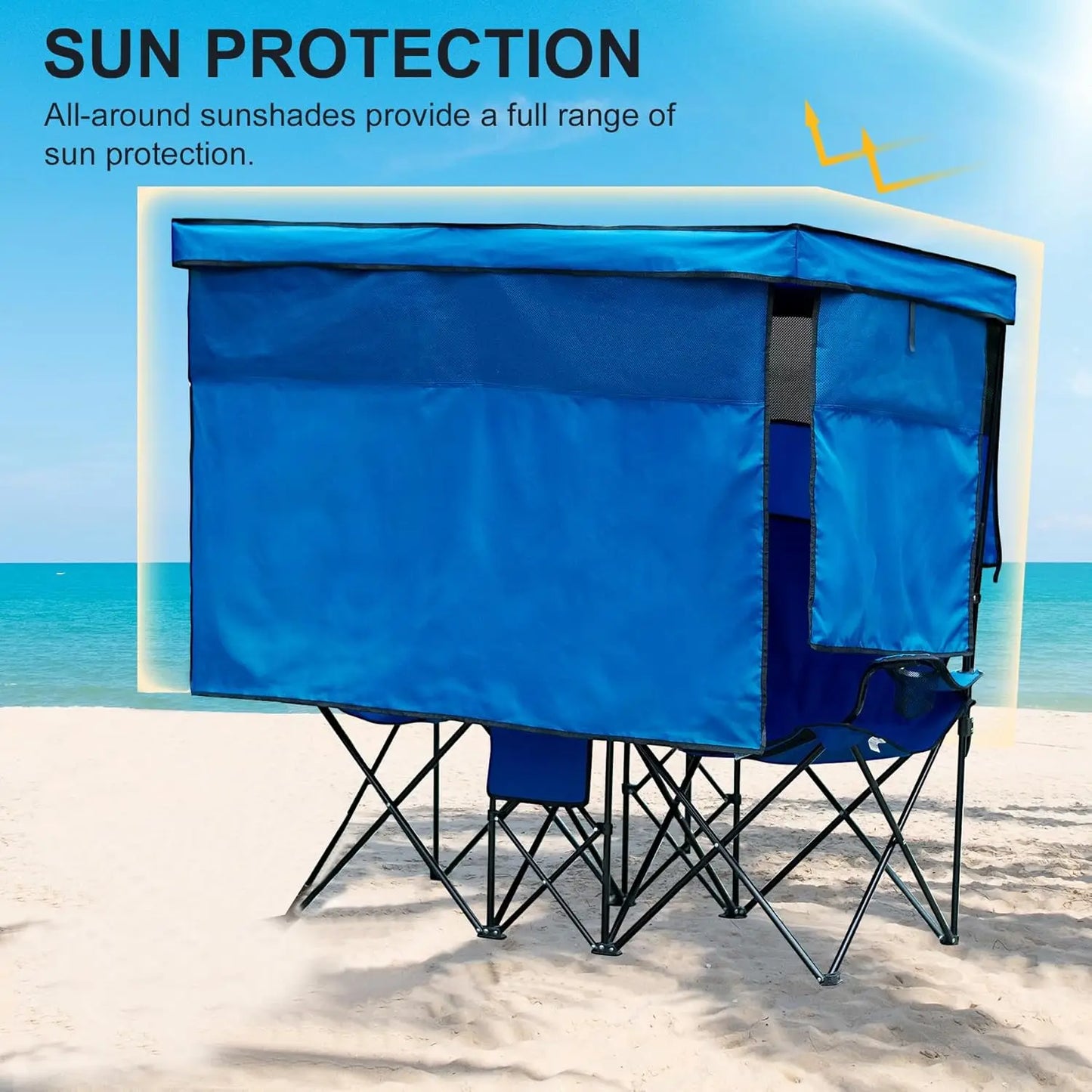 Double Beach Chair with Canopy Shade