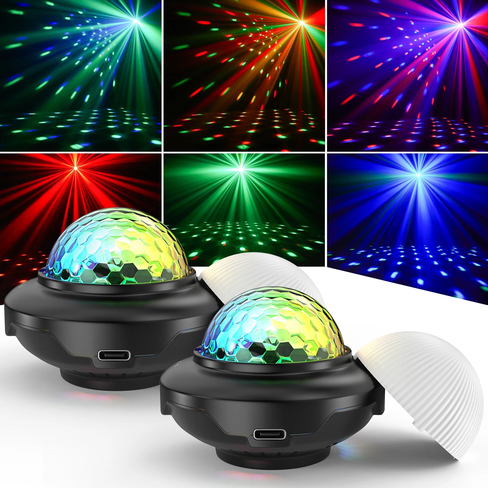 2PCS  Voice-Activated Magic Ball Light LED Disco Ball