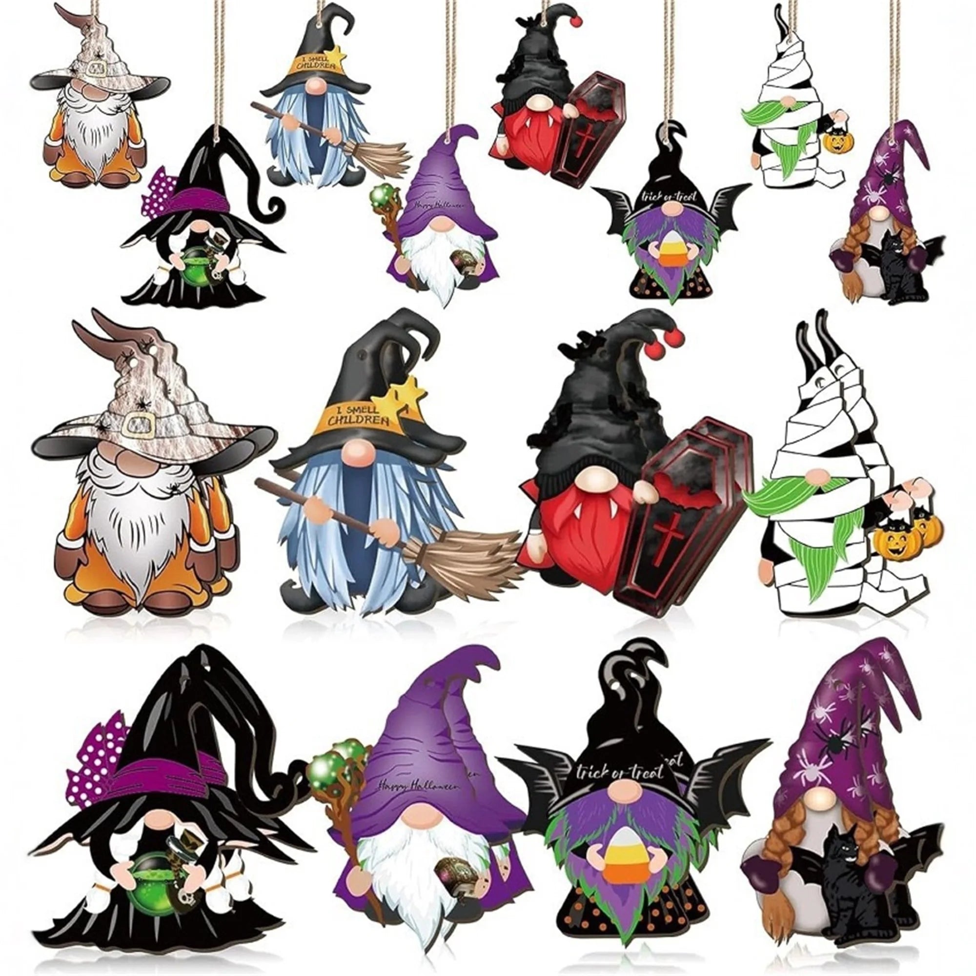 Halloween Gnome Decorations Set of 24