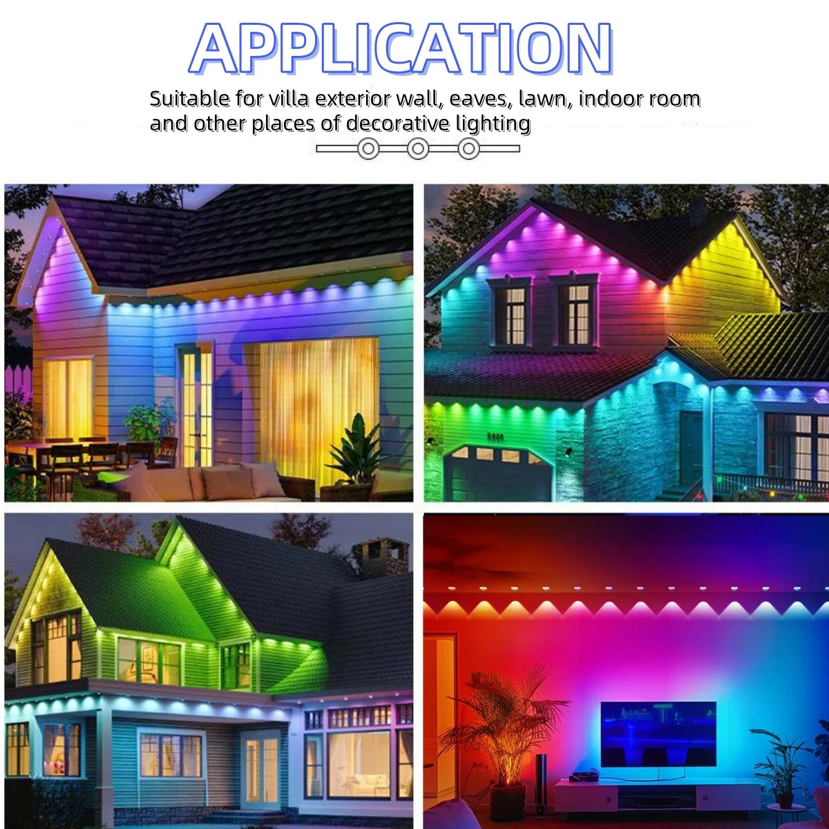 108FT Smart RGBW LED Permanent Outdoor Eave Lights