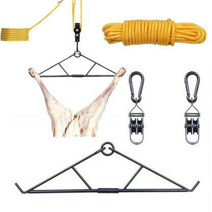 Max To 700 LBS Elk Hoist Pulley Lift System W/Gambrel Deer Hunting Game Hoist