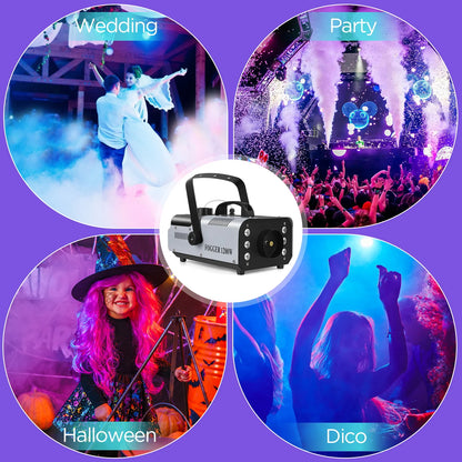 1200W Fog Machine 6LEDs Remote Fogger Ejector