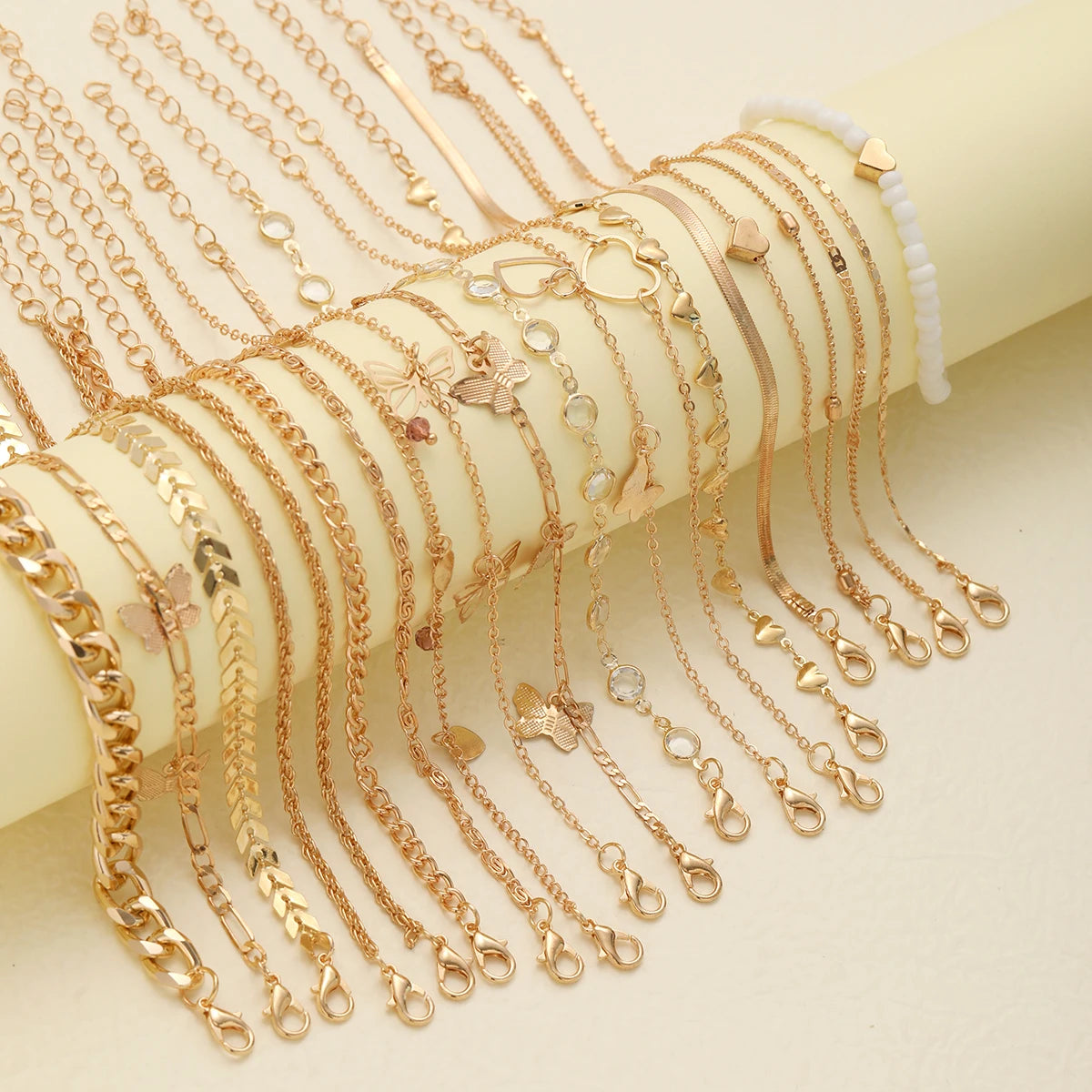 20 Pcs/Set Bohemian Twisted Snake Chain Anklet