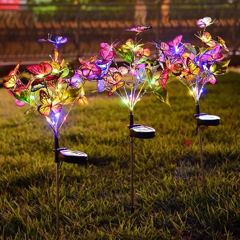 LED Simulation Butterfly Flower Solar Light