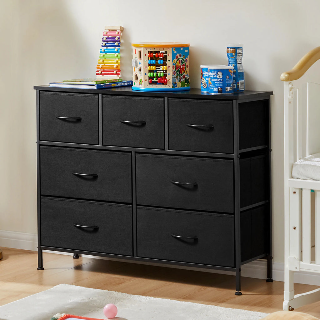 Dresser For Bedroom With 7 Fabric Drawers