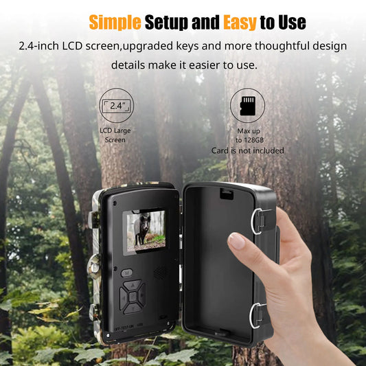 1080P Hunting Camera 2.0in LCD 16MP Infrared Night Vision Mobile Monitoring IP66 Waterproof Trail Camera waterproof camera