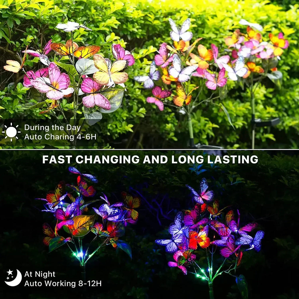 LED Simulation Butterfly Flower Solar Light