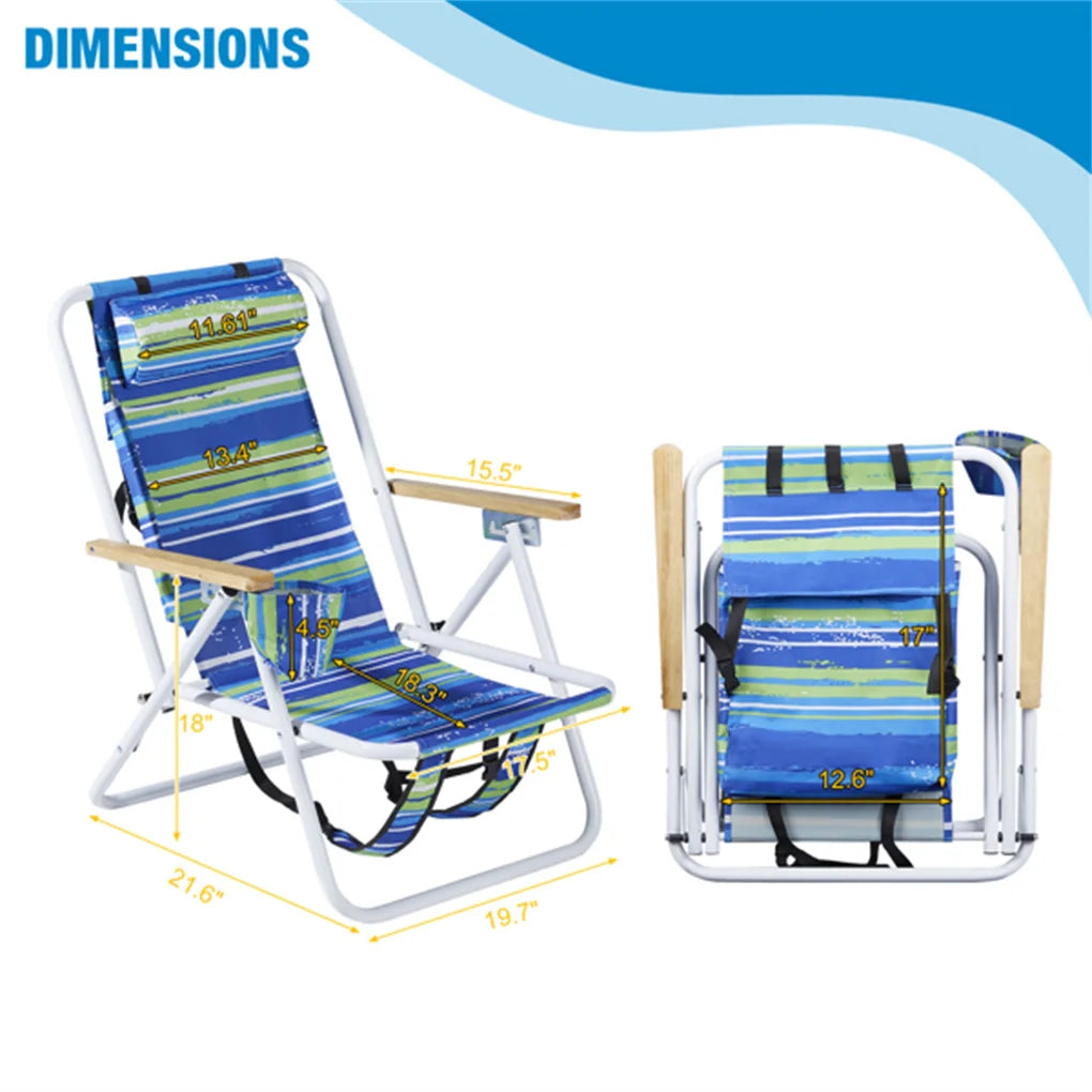 2PCS/SET Folding Beach Chair for Adults