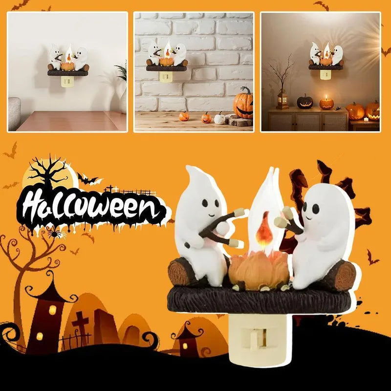 Halloween Ghost Campfire Fire Marshmallow Night Light