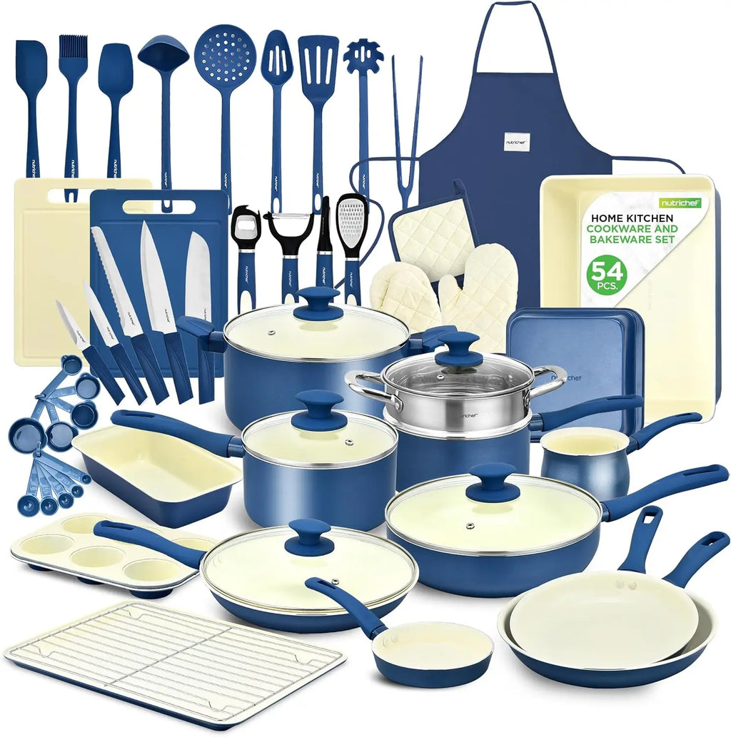 54 Piece Professional Grade Complete Home Kitchen Cookware Set