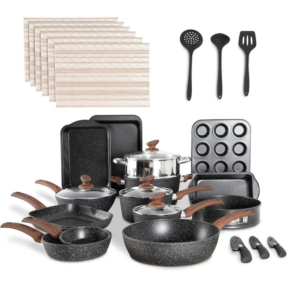 30 Piece Pots and Pans Set Non Stick