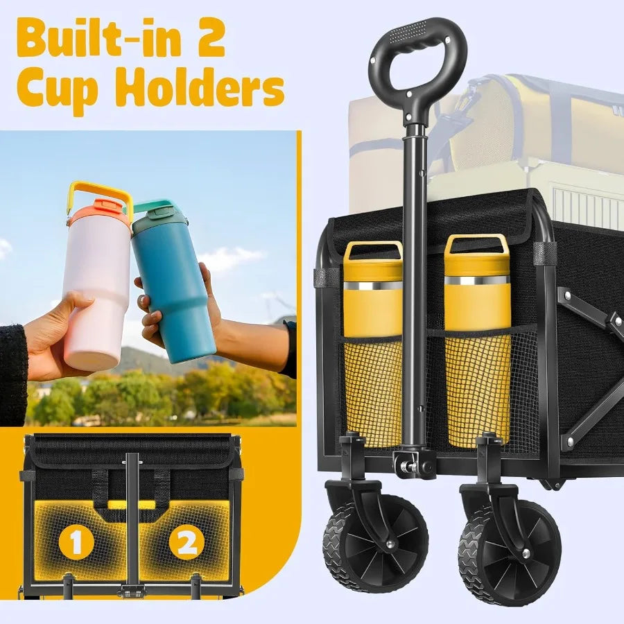 Foldable 360Lbs Collapsible Wagon Cart Rolling Cart