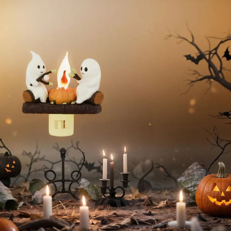 Halloween Ghost Campfire Fire Marshmallow Night Light