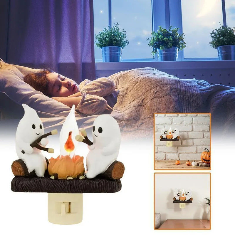 Halloween Ghost Campfire Fire Marshmallow Night Light