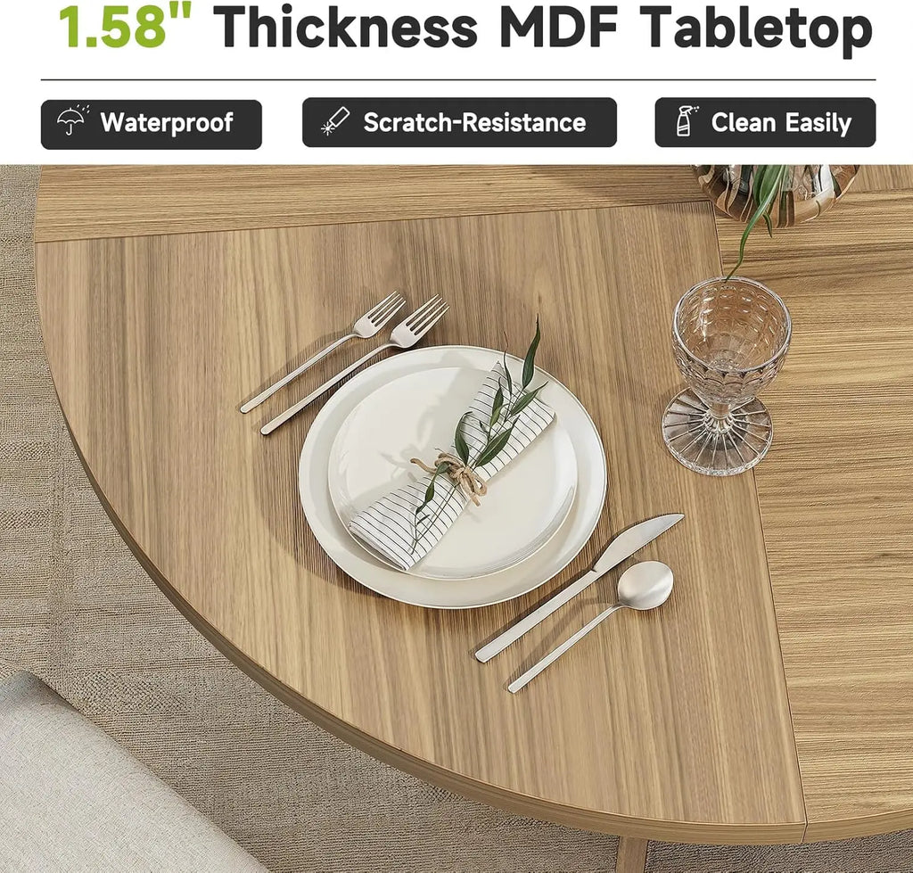 47.2 inch Round Dining Table for 4-6 People