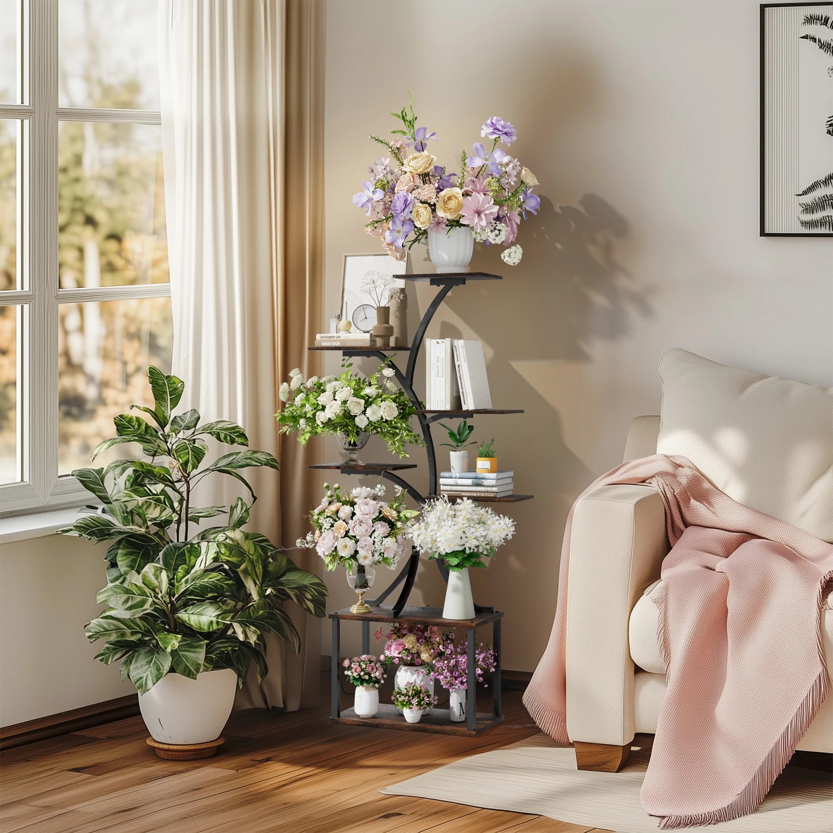 Tree-Shaped Industrial Plant Stand