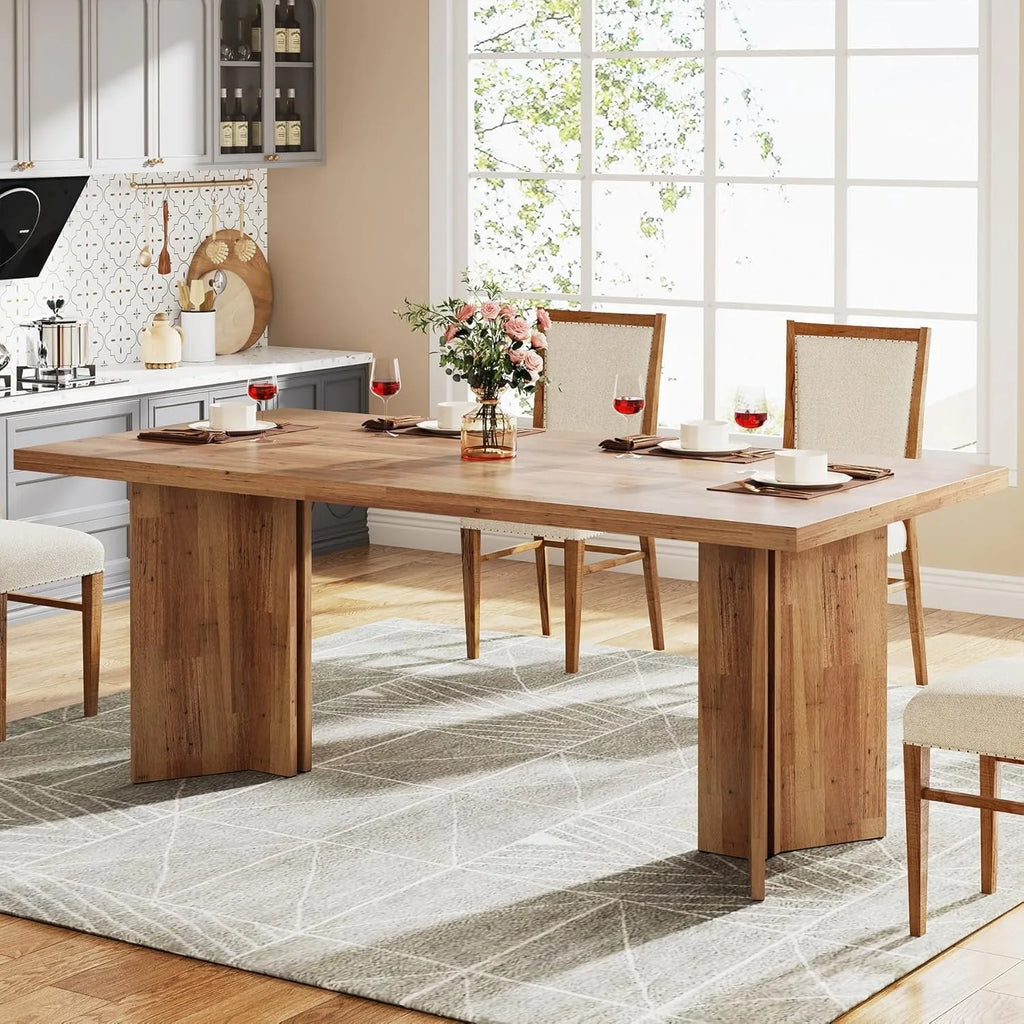 63-inch Dining Table for 4-6, Farmhouse Kitchen Table