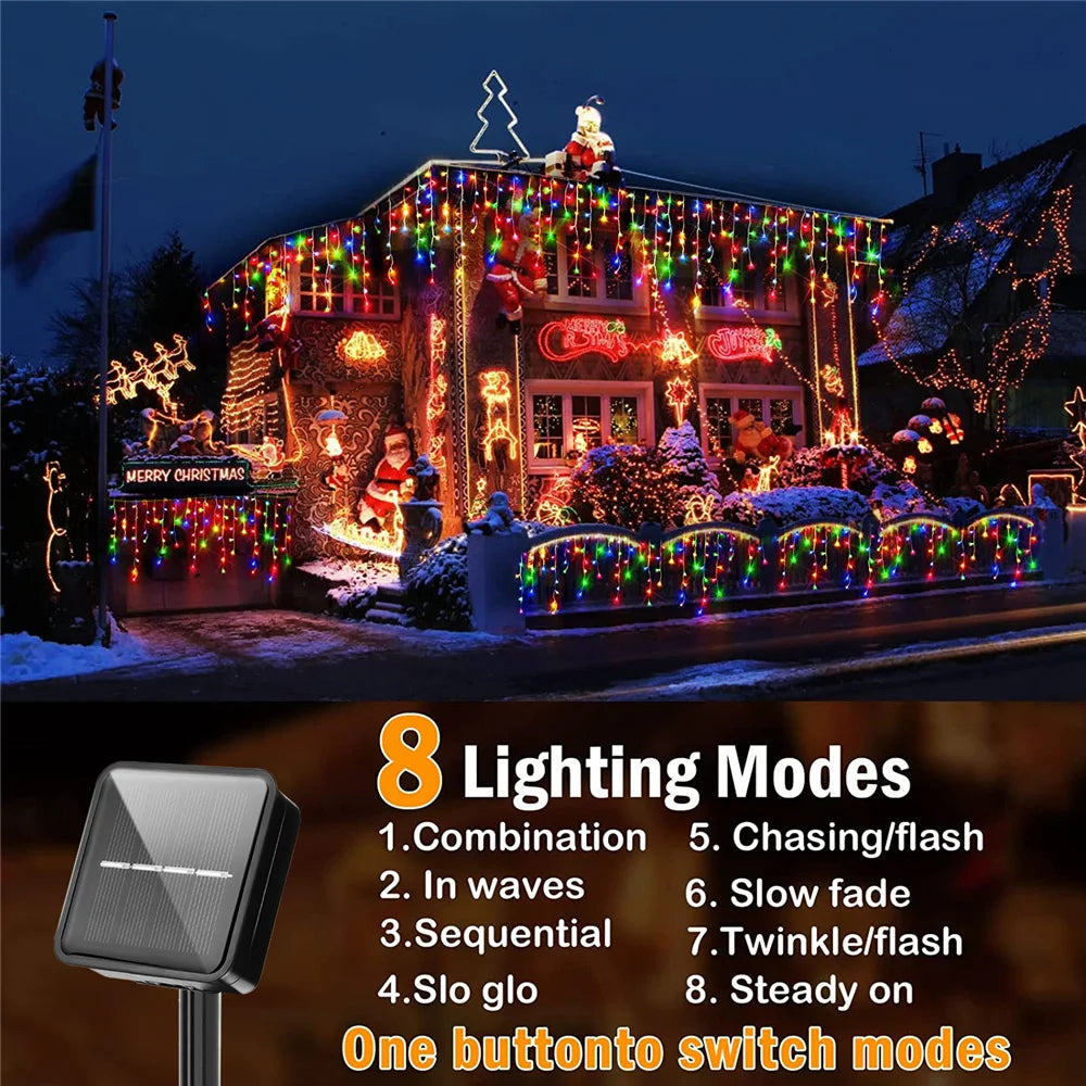Christmas Decorations Lights Solar Icecicle