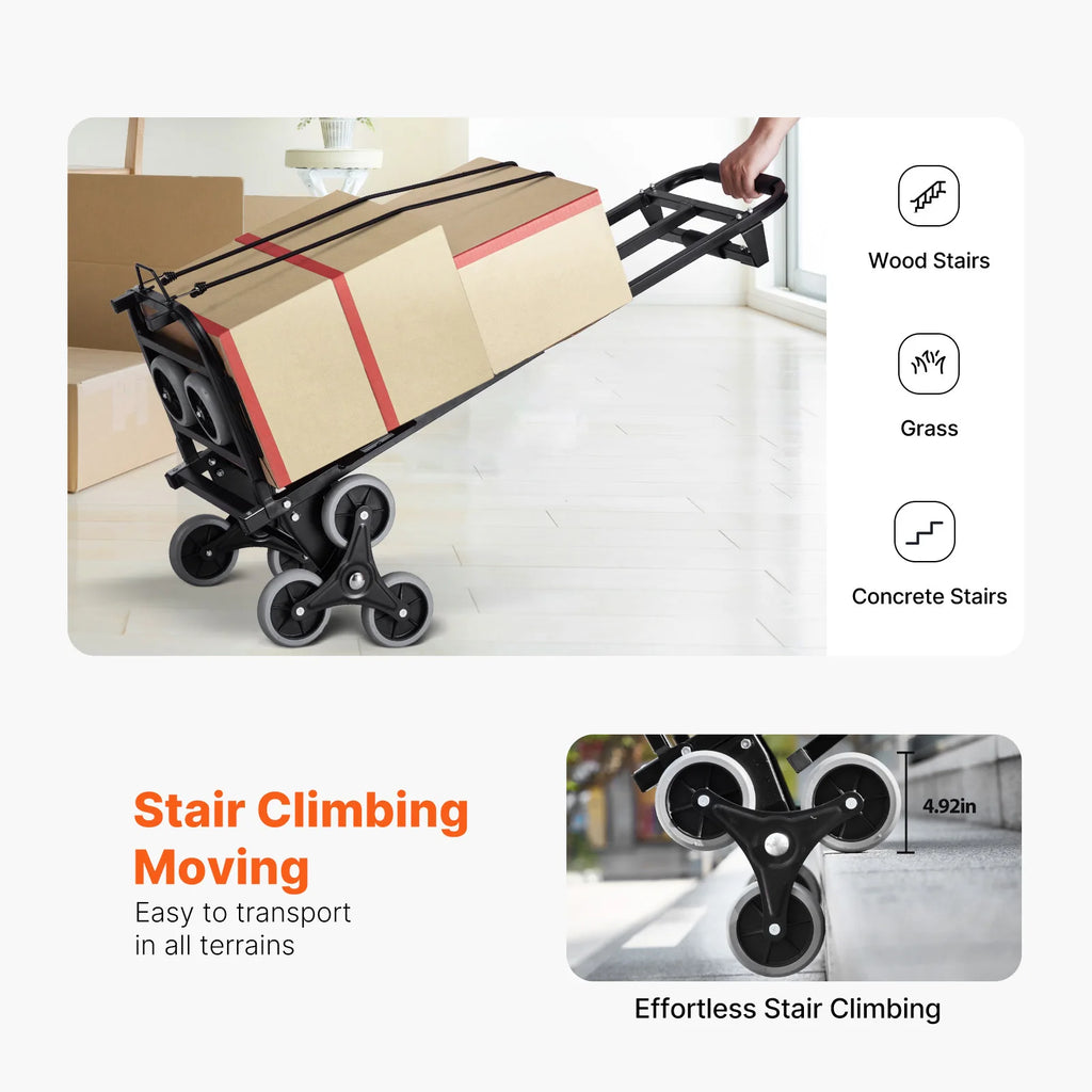 460 lbs Stair Climbing Cart Folding Hand Truck Dolly