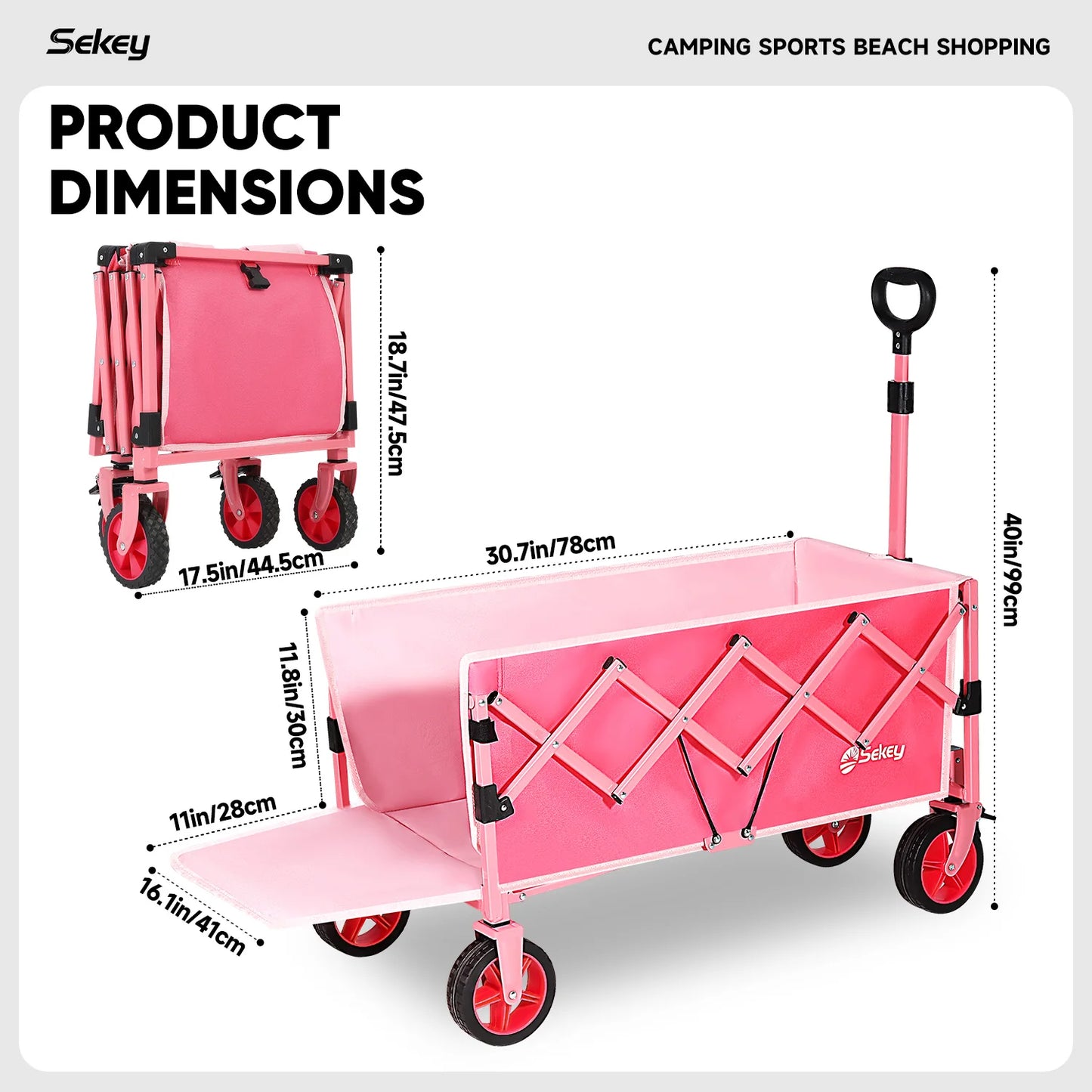 52" Extender Folding Collapsible Wagon Carts