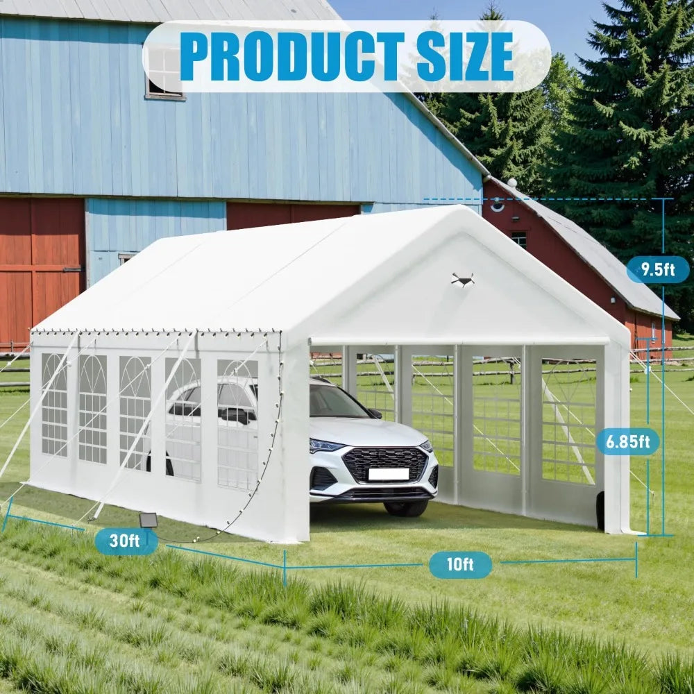 10x30 Carport, Heavy Duty Carport Canopy Garage
