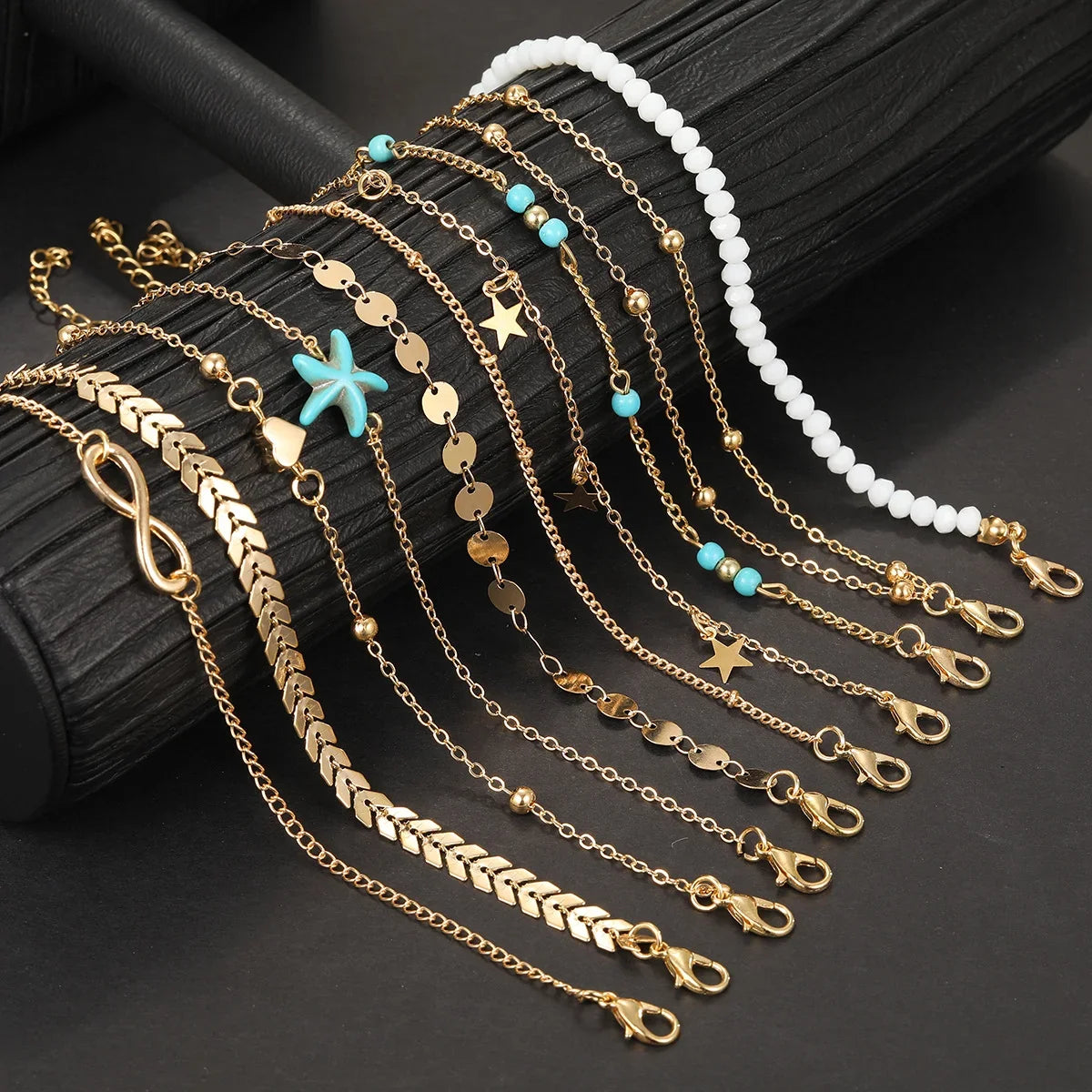 20 Pcs/Set Bohemian Twisted Snake Chain Anklet