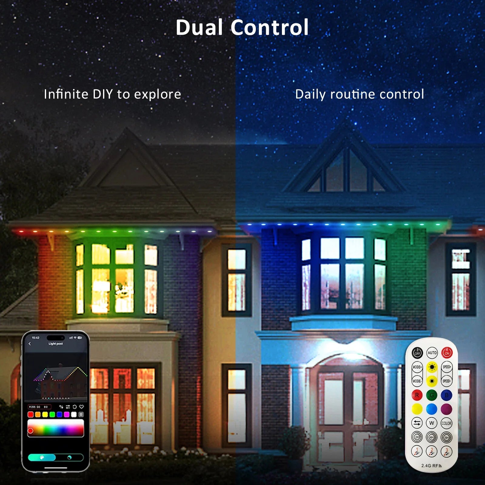 100FT 60 LEDs Permanent Outdoor Lights