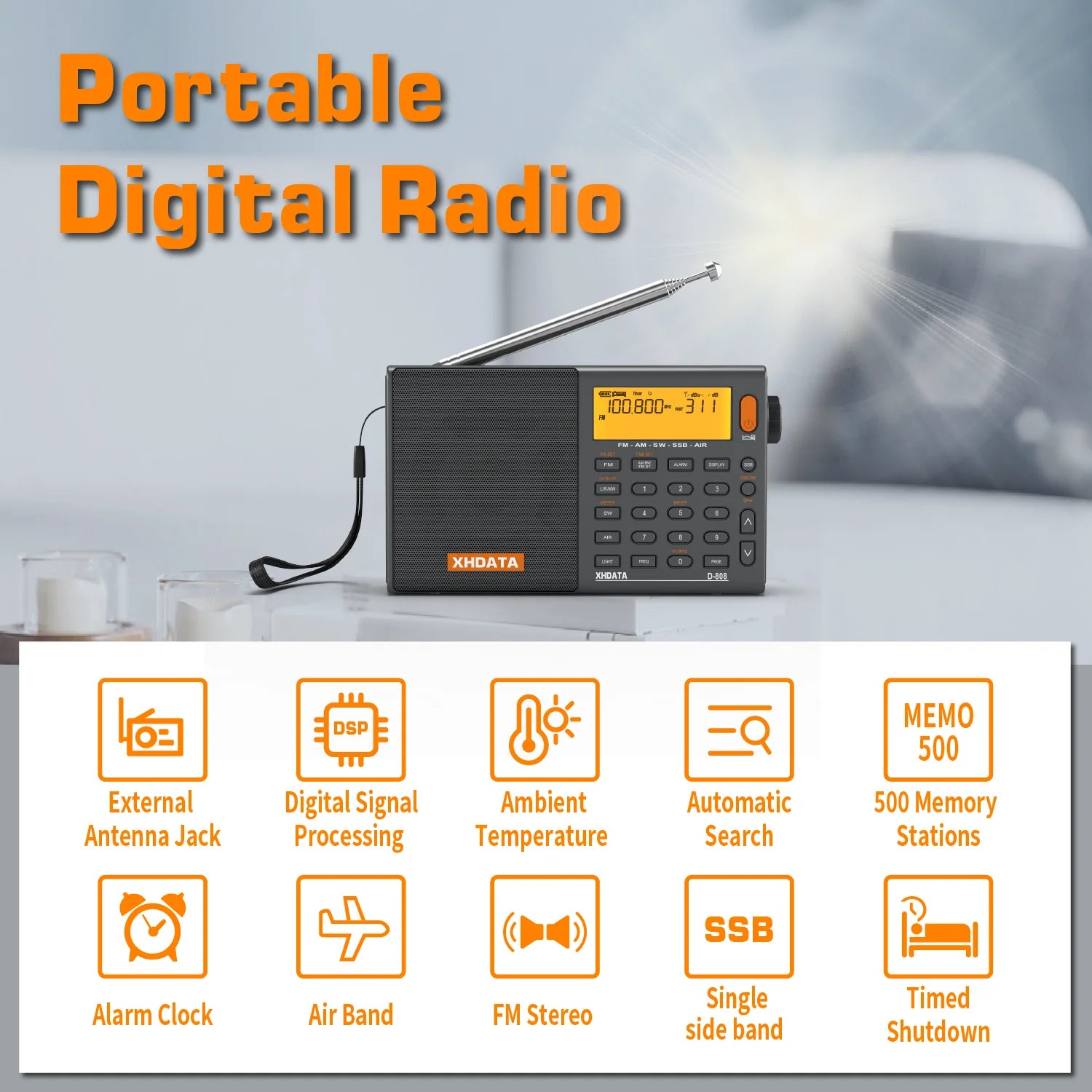 AM/FM/SW/MW SSB AIR RDS Full Band Portable Radio