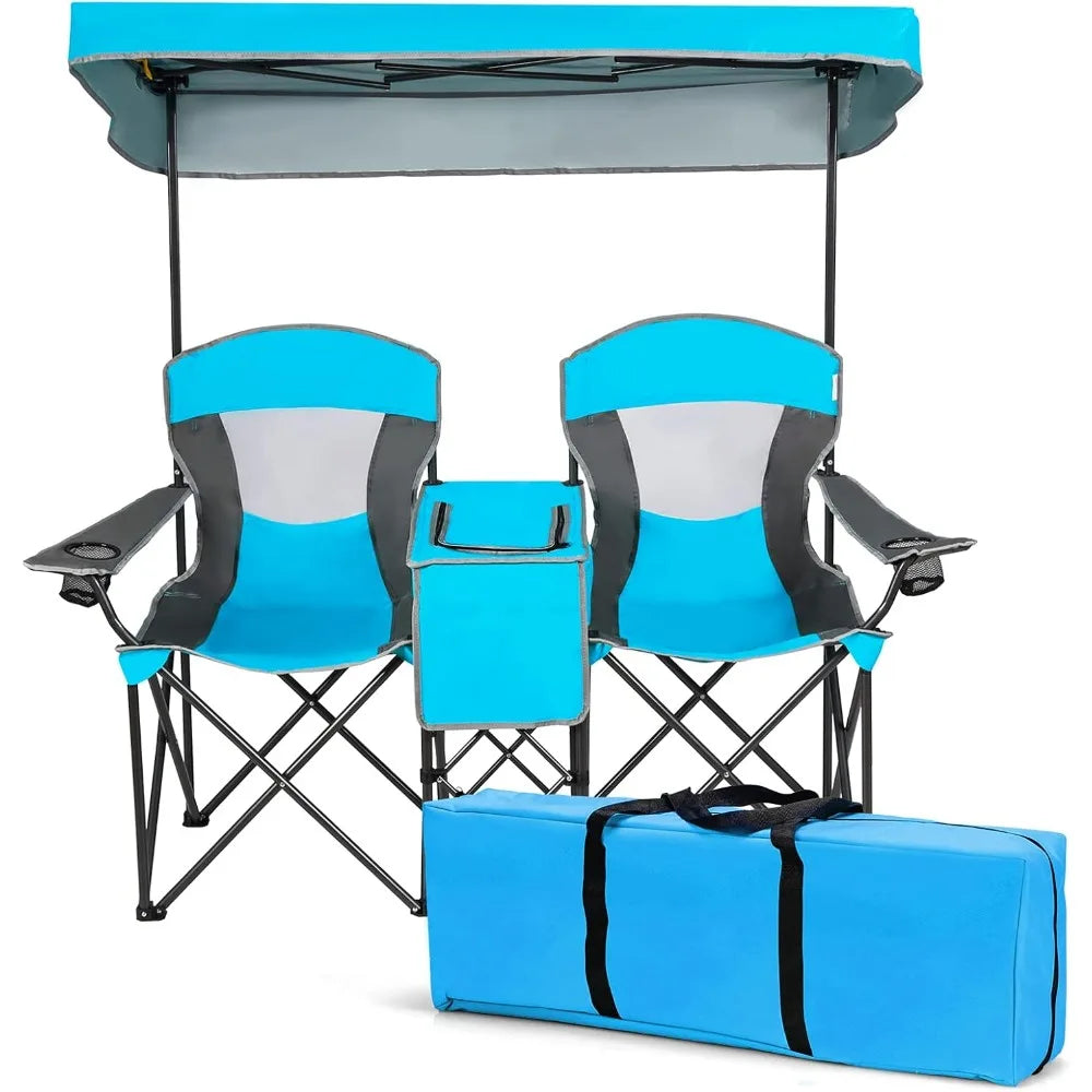 Double Camping Chair with Canopy
