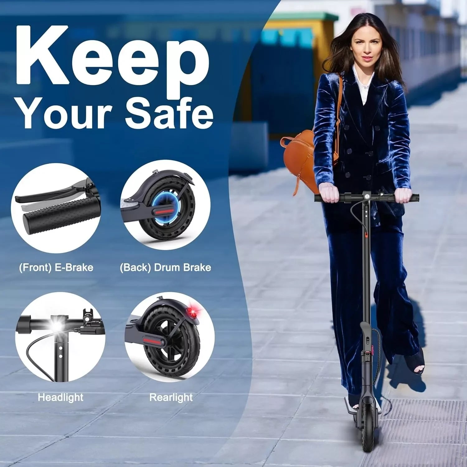 Electric Scooter 350W 19mph APP Smart