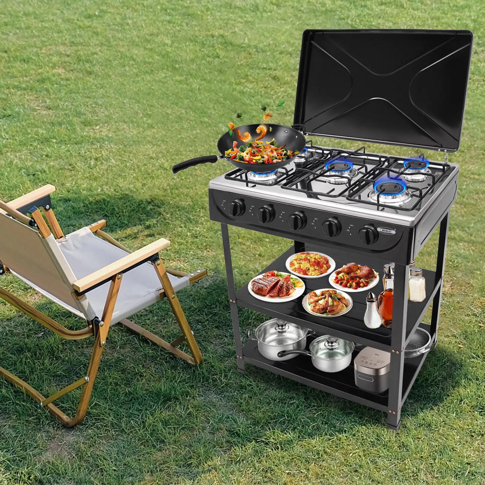 5-Burner Gas Stove Outdoor