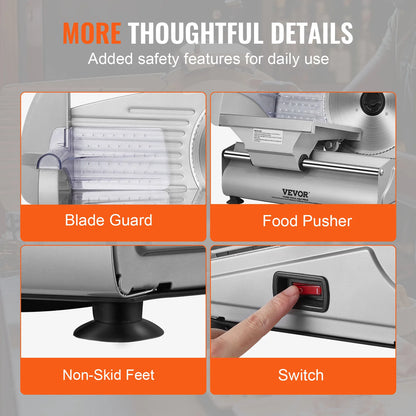 Electric Deli Food Slicer  Stainless Steel Blade